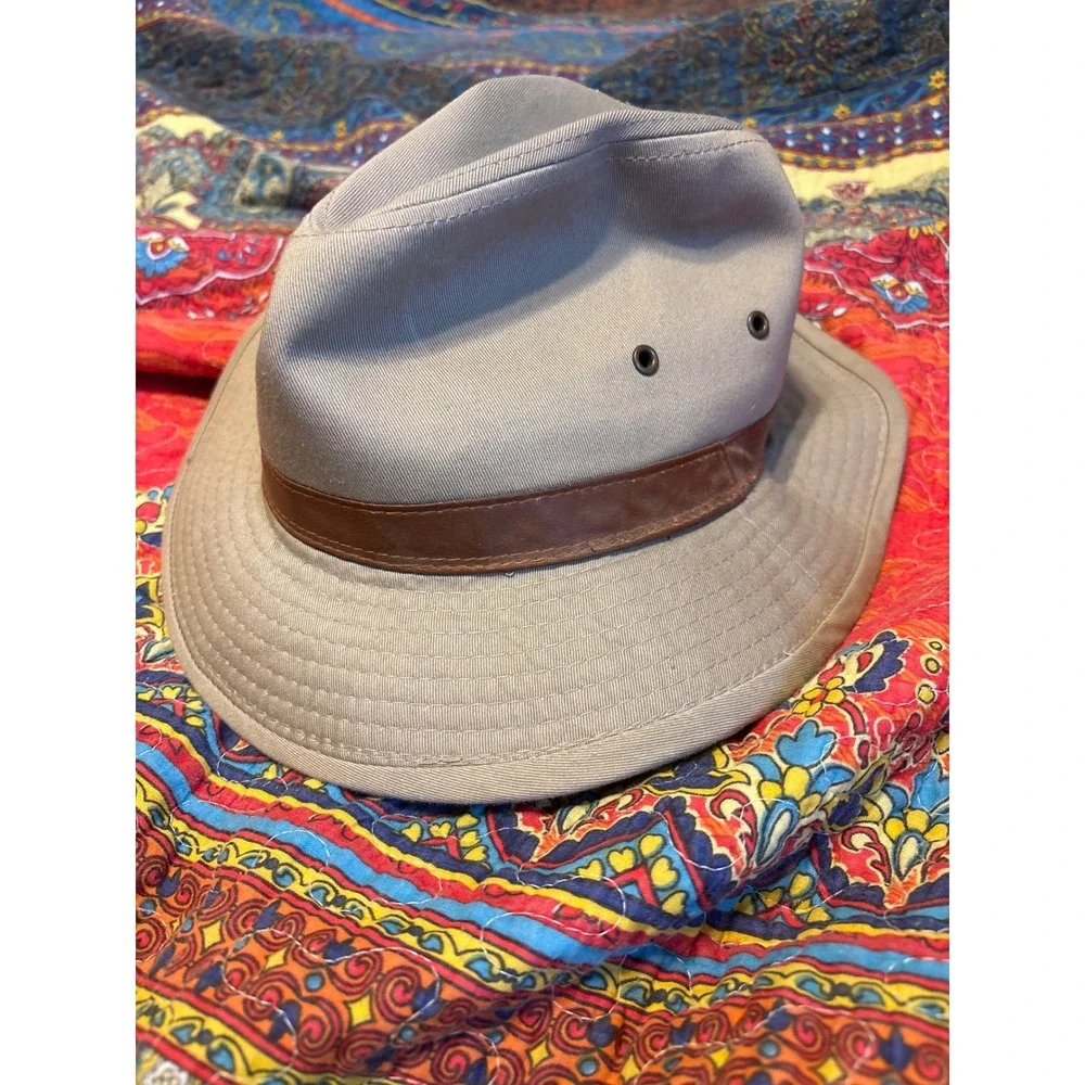 Dorfman Pacific DPC Khaki Cotton Safari Hat Water Repellent UPF 50+ Medium NEW
